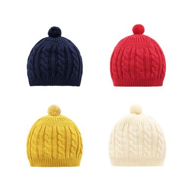 China Infants&Toddlers new casual style knitted hats kids use girls winter headdress all-match spring fashion boys warm hat 4 colors for sale