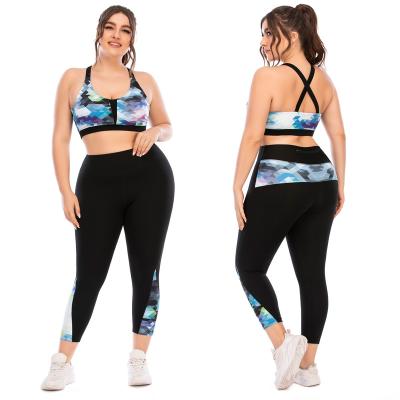 China X-CHENG Breathable Custom Printed Workout Apparel Waist Yoga Pants Top Plus Size Yoga Sets Woman for sale