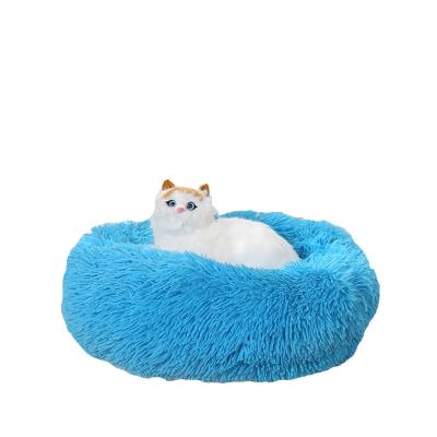 China High Selling Travel Faux Fur Anti Slip Washable Ultra Soft Bottom Around Small Cat Dog Pet Bed for sale