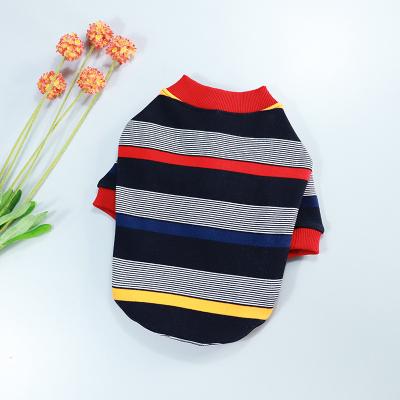 China Wholesale Dog Clothes Pet Clothes Design Stripe Dress Viable Pet Clothing Shirts New Clothes Jean for sale