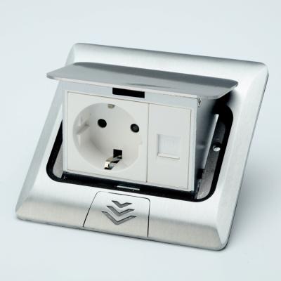 China Aluminum alloy multi-function desktop socket residential/multi-purpose high-grade multimedia table socket for sale