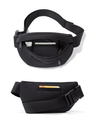 China Custom Logo Solid Color Fashion Neoprene Fanny Back Adjustable Belt Women Chest Waist Bag Softly Sports for sale