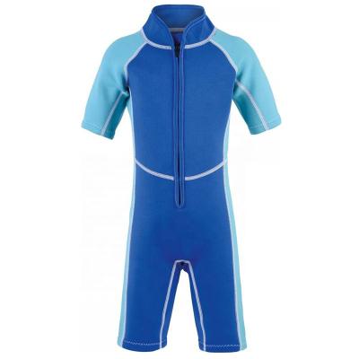 China Antibacterial Front Zipper Child Wetsuit Swimsuit 2mm 3mm Neoprene Kids Diving Suit Short Sleeve for sale