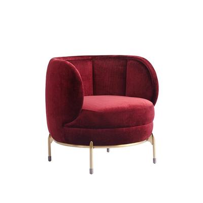 China Hot Sale Wholesale Round Armchair Chair Modern Sofa Luxury Red Velvet Accent Single Chair For Sale for sale