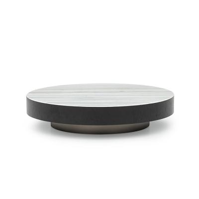 China Modern Round Marble Coffee Table Stainless Steel Base Round Marble Top Coffee Table With Drawer Natural Multifunctional End Table for sale