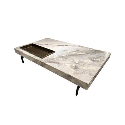 China Factory custom round marble luxury style natural marble coffee table square coffee table for living room for sale