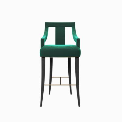 China factory modern cheap simple royal living room stool green velvet high dining chairs bar chair for dining room furniture for sale