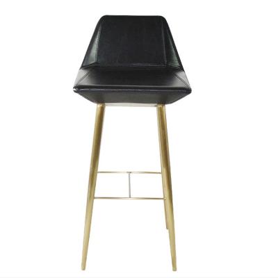 China Modern Leather Bar Chair High Waist Restaurant Coffee Shop Apartment Office Counter Chair Wooden Seat Stool For Home Bar for sale