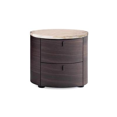 China Wooden Bed Side Table Quality Nobel Smoked Oak Finish Modern Night Stand for sale