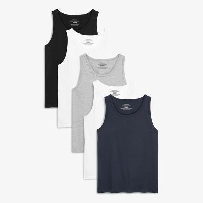 China Compressed 2022 Factory Price Cotton Mens Tank Top Fitness Men's Undershirts Plain Colour Plus Size Men's Tank Top for sale