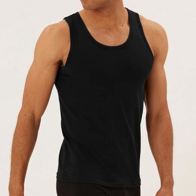 China Compressed Factory Price Cotton Mens Tank Top Fitness Men's Undershirts Plain Colour Plus Size Men's Tank Top for sale