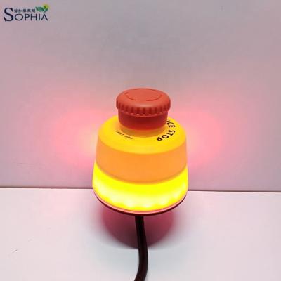 China 80mm Adjustable Illuminated 12-30V E-stop Button With R80 Indicator for sale