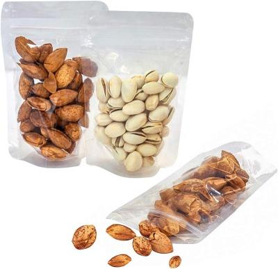 China Moisture Proof Clear Recyclable Reusable Transparent Stand Up Pouches Clear Mylar Bag for Food Snack Nut Packaging Bags for sale