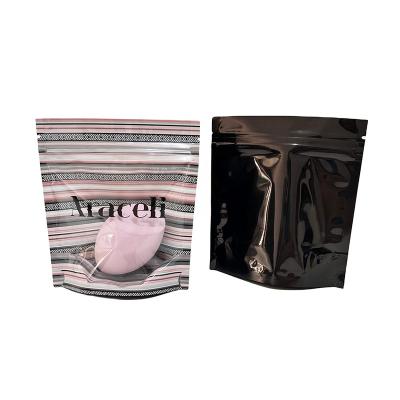 China Moisture Proof Custom Printed Stand Up Zipper Pouches Mylar Bags with Clear Window Cosmetic Beauty Sponge Packaging Bags for sale