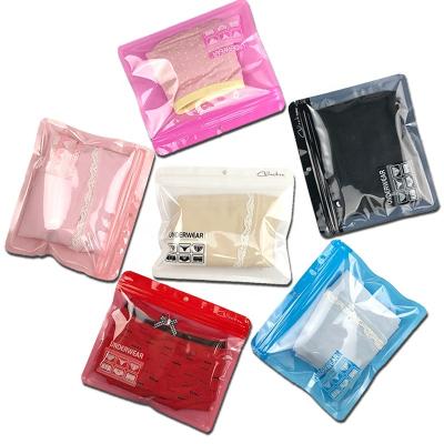 China Moisture Proof Customized Printed Resealable Zipper Plastic Mylar Bag for Scarf Towel Socks Underwear Packaging with Clear Window for sale