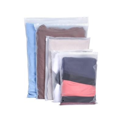 China Clothes Packaging Wholesale Custom Clothes Plastic Packaging Bags Shirt Clothes Zip Lock Matte Reusable Zip Plastic Zipper Frosted Clothing Bags for sale