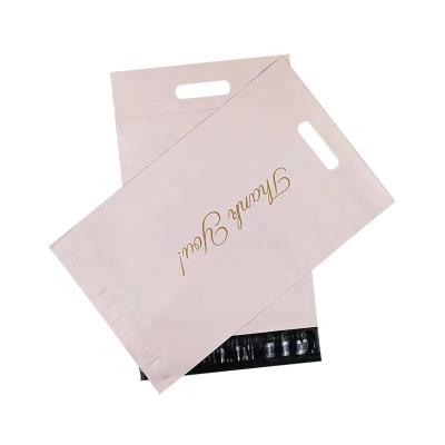 China Clothes Packaging Poly Mailers with Handle Easy to Carry Shipping Bags for Clothing and Waterproof Mailing Envelopes Self Adhesive Strip Poly Bags for sale