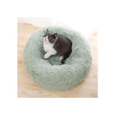 China Wholesale Customizable Pet Stocked Cat Litter Comfortable And Convenient Round Plush Size To Carry Pet Cat Litter for sale