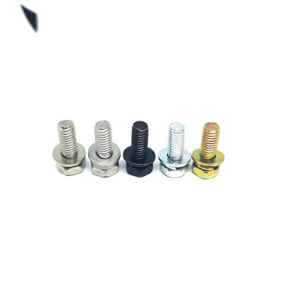 China Cheese Wholesale All kinds of materials: Hexagon Phillips screws, flat spring washers, screws, three combinations for sale