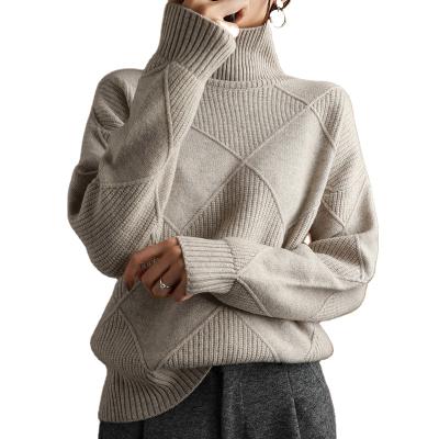 China China hot sale anti-pilling long sleeved sweater pullover women winter knit turtle neck sweaters for sale