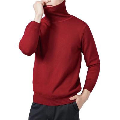 China Anti-Wrinkle Winter Warm Mens Turtle Neck Sweater Plain Pullover Plain Wear Style Premium Soft Daily Male Knitted Sweater for sale