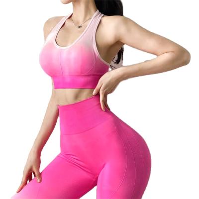 China Cheap Breathable Running Gradient Yoga Vest Fitness Gym Price Underwear Sports Bra Anti-Wear for sale