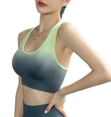 China Custom Made High Quality Breathable Bandage Gradient Cup Sports Elastic Breathable Bra for sale