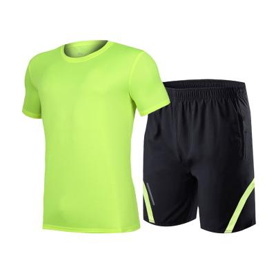 China Breathable Customized Logo Sportswear T-shirt Shorts Casual Men's Round Neck Quick Dry Sweat Wicking Training Clothes Set for sale