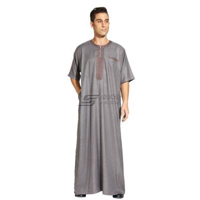 China Spun Polyester Or TR Fabric Or Imitation Korean Fabric 2022 Islamic Men Made Plain Muslim Moroccan Clothing Mens Islamic Long Jumpsuit Dress for sale