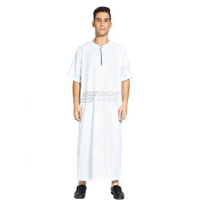 China Spun Polyester or Cotton New TR Fabric Muslim Men's Worship Service Fashion Islamic Clothing Men or Thawb Luxury Style Imitation Korean Fabric 2022 and Arabic Robe Cloth Men's Long Robe for sale