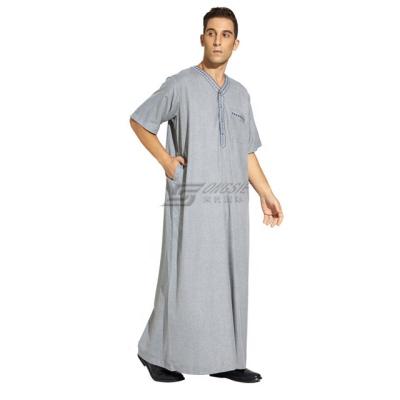 China Polyester spun or TR fabric Arabia abaya Islamic men's clothing or Korean fabric Middle East fashion design imitation islamic men's clothing for sale