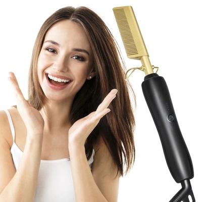 China 2020 New Hotel Hair Straightener Comb Iron Hair Curler Brush Hair Iron Straightening Men's Electric Hot Beard for sale