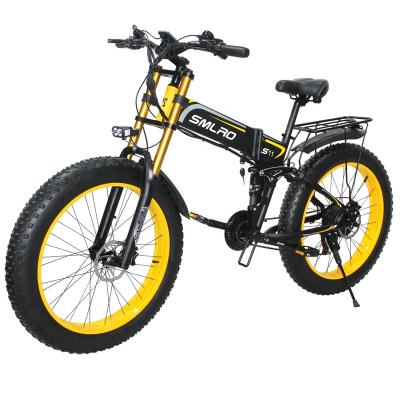 China European Powerful Aluminum Alloy 26INCH Fat Tire Electric Snow Bike 1000W for sale