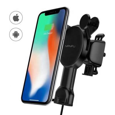 China Hotel Household NANFU Wireless Car Charger Mount,Air Vent Phone Holder 7.5W and 10W Car Wireless Charger US/UK Free Shipping for sale