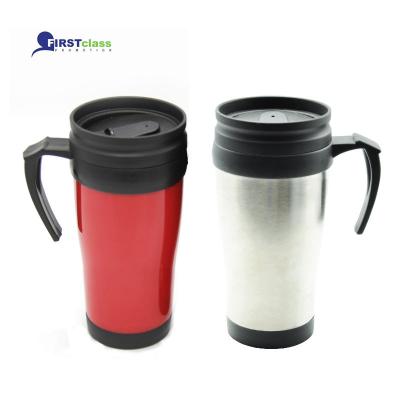 China Outdoor Plastic Travel Mug With Handle Lid Double Water Cup for sale