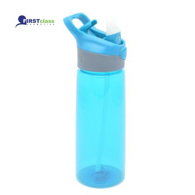 China Outdoor Portable Travel Water Bottle Straw Lid, Drinking Plastic Water Bottles for sale