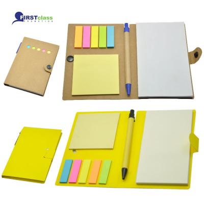 China Mini Notebook Notepad with Pen, Sticky Notes and Colorful Index Tabs Flags Page Marker for sale