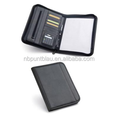 China A4 Business Card Document Folder With Zipper And Calculator for sale