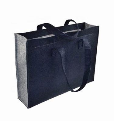 China Customized Logo Folding Portable Felt Shopping Bag For Promotion for sale