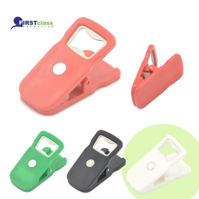 China Kitchen Solid Color Magnet Clip Fridge Home Plastic Bottle Opener 81230 for sale