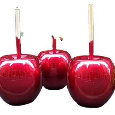 China Outdoor Red Europe Apple Garden Art Metal Sculptures for sale