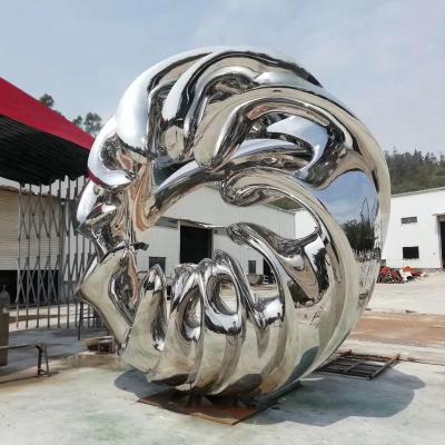 China Modern Contemporary Outdoor Decoration Abstract Stainless Steel Sculpture For Garden for sale