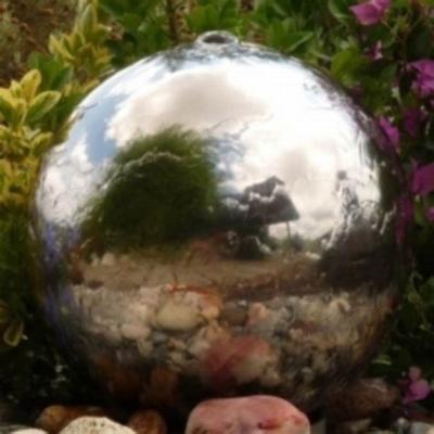 China Factory sale contemporary garden decoration 400 500 600 700 800mm stainless steel hollow sphere water feature for sale