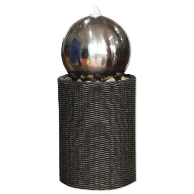 China Factory sale contemporary garden decoration 400 500 600 700 800mm stainless steel hollow sphere water feature for sale