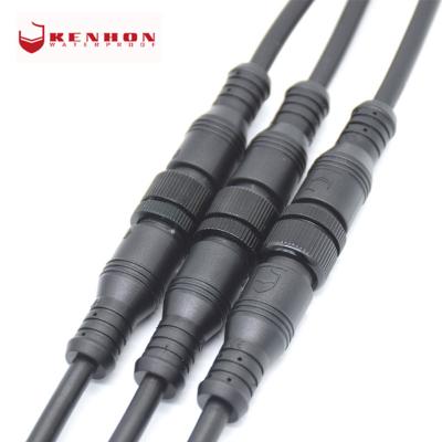 China M16 Ip67 Ip68 2pin 3pin Waterproof Cable Plug 3 Core Male Female Plug LED Panel Connector en venta