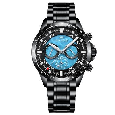 China 2021 New Waterproof Men's Automatic Mechanical Watch Business Watch Stainless Steel Strap Multifunction Watch for sale