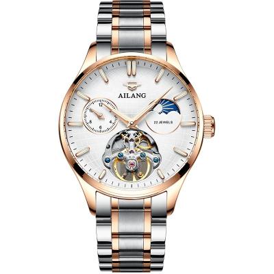 China AILANG Waterproof New Product Automatic Hollow Mens Sports Watch Stainless Steel Band Mechanical Watch for sale