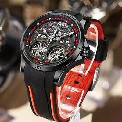 China AILANG 2020 New Men's Watch Tourbillon Waterproof Double Observe Luminous Machine Automatic Watch Silicone Belt Hollow Section Men for sale