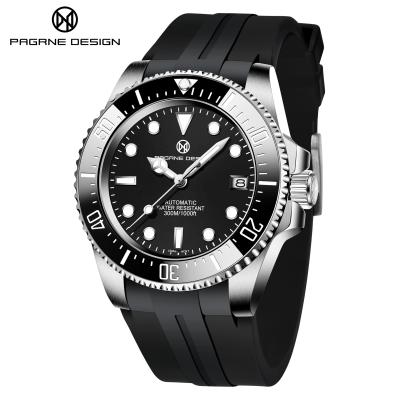 China Automatic Date PAGRNE DESIGN New Sports Automatic Waterproof 300m Diving Professional Men's Watch Sapphire Glass Mechanical Watch for sale