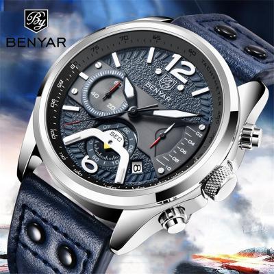 China Top brand single yard BENYAR men's new waterproof and fashionable men's quartz watch sports chronograph for sale